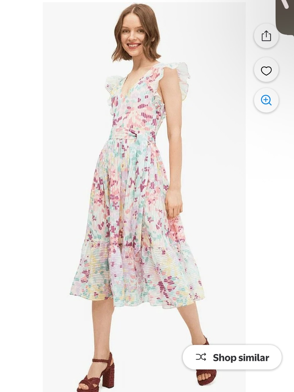 Kate spade NWOT midi dress painted petals burnout size 10